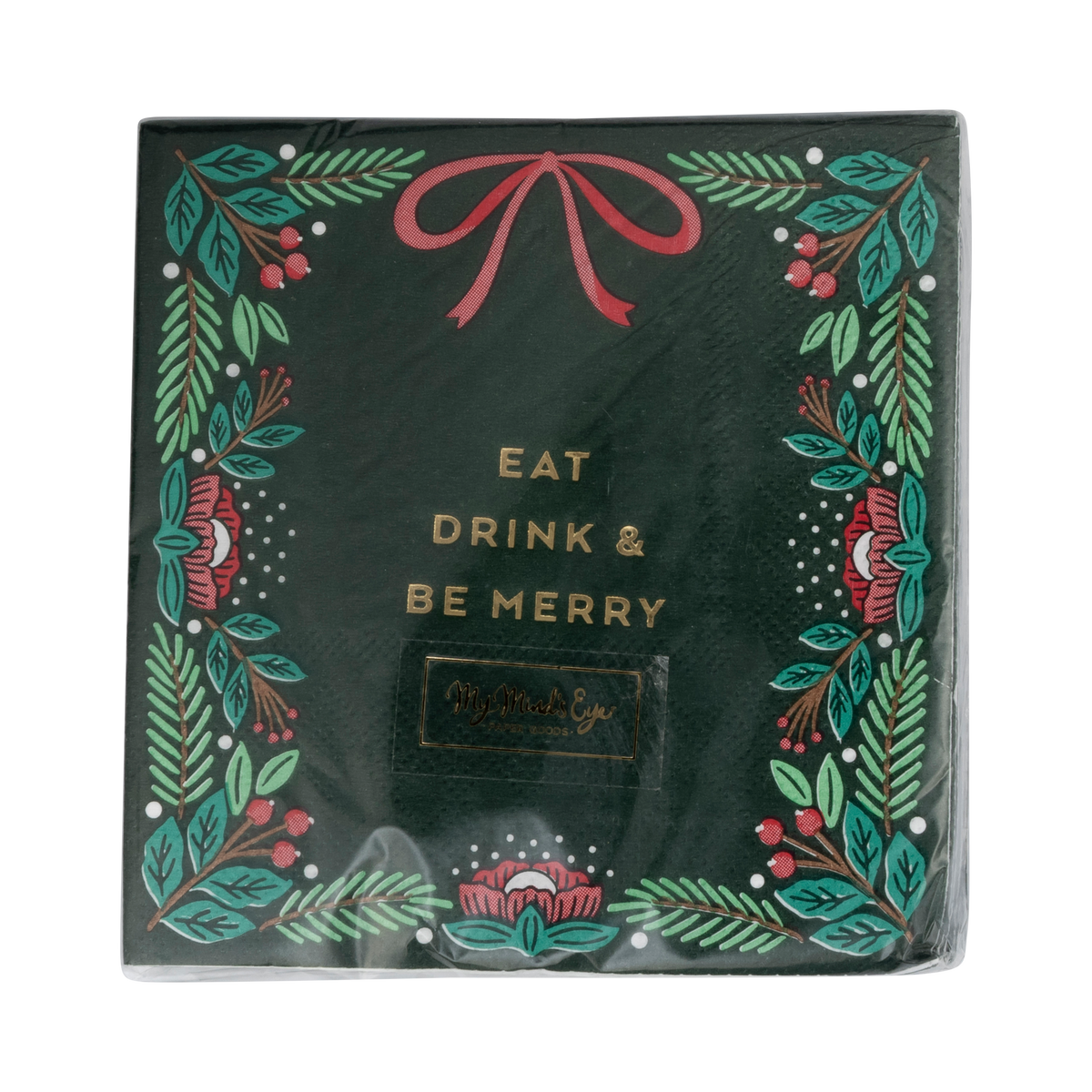 Servilleta Navidad -Eat Drink & Be Merry- pack 24 uds.