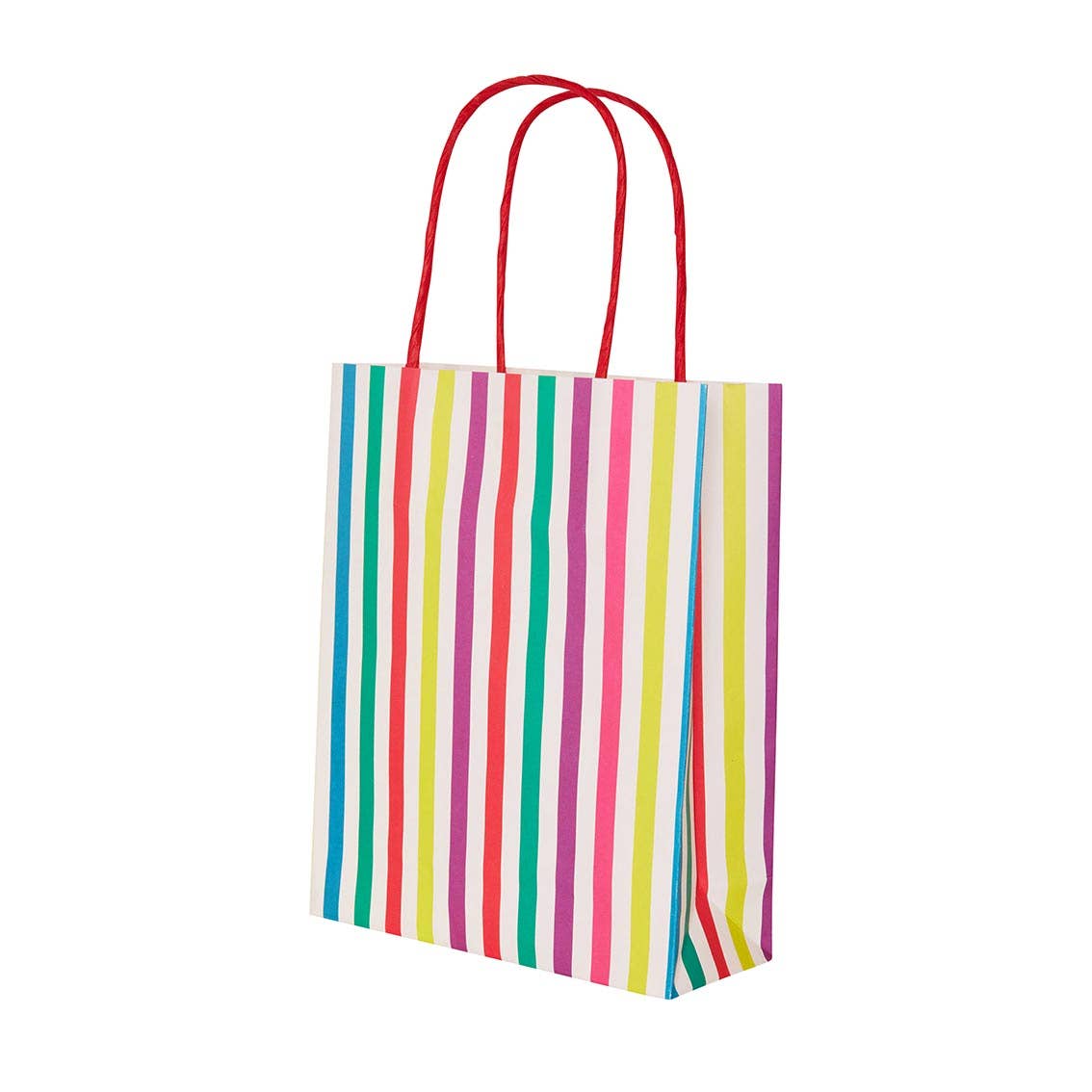 Bolsas de regalo con rayas de arcoíris para fiestas- pack 8 uds.