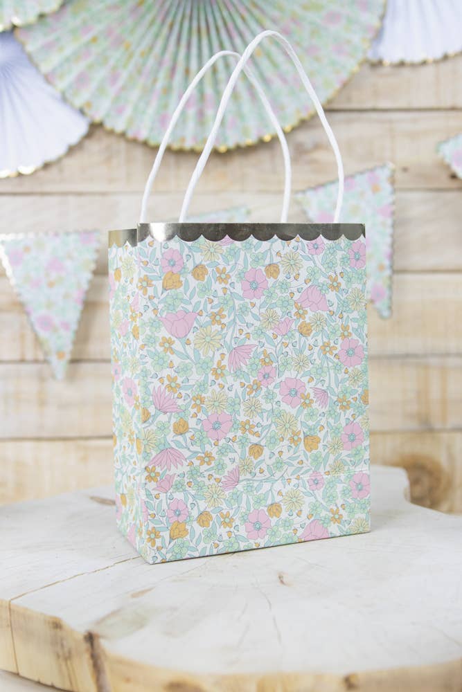 Bolsas de papel de flores con asas- pacl 4 uds.