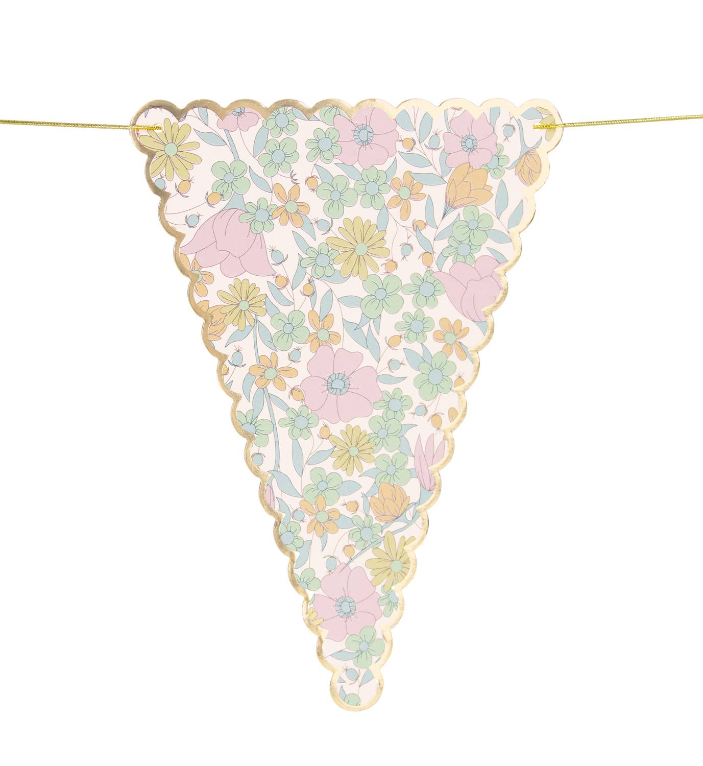 Guirnalda de banderines flores