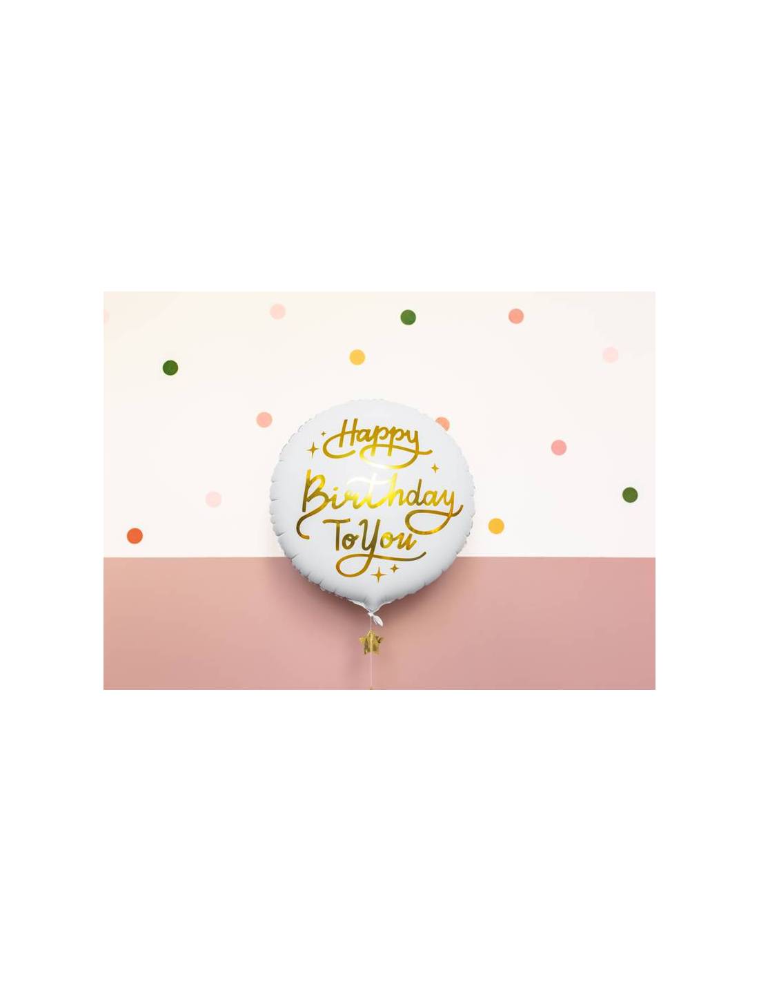 Globo foil redondo blanco -Happy Birthday to you-