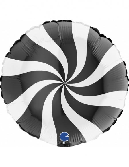 Globo foil redondo caramelo blanco y negro