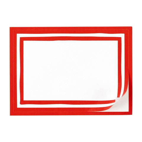 Etiqueta adhesiva de regalo blanca y roja - pack 12 uds.
