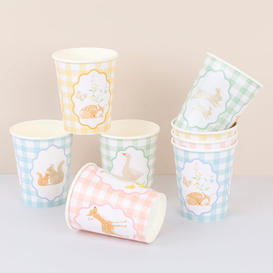 Vasos animalitos del bosque- pack 8 uds.