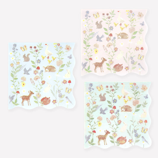 Servilletas animalitos del bosque pequeñas- pack 16 uds.