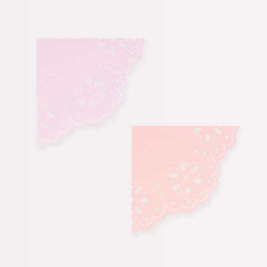 Servilleta grande blonda rosa- pack 16 uds.