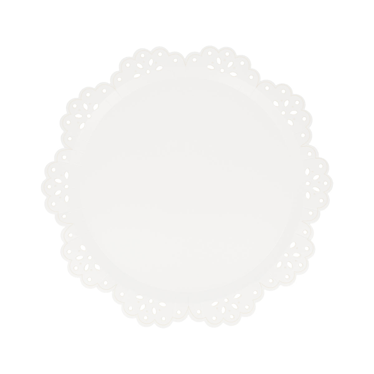Plato blonda blanca grande – Pack 8 uds.