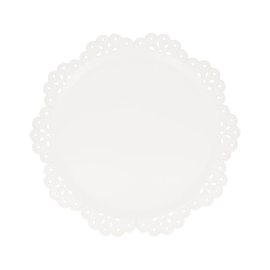 Plato blonda blanca grande – Pack 8 uds.