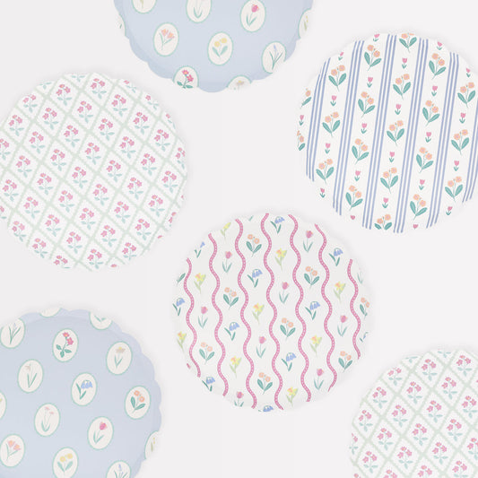 Plato patrones florales Bloomsbury pequeño - pack 8 uds.