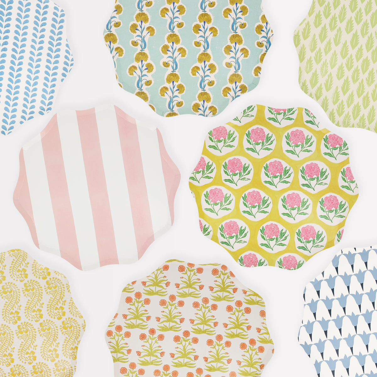 Platos florales Molly Mahon grandes - Pack 8 uds.