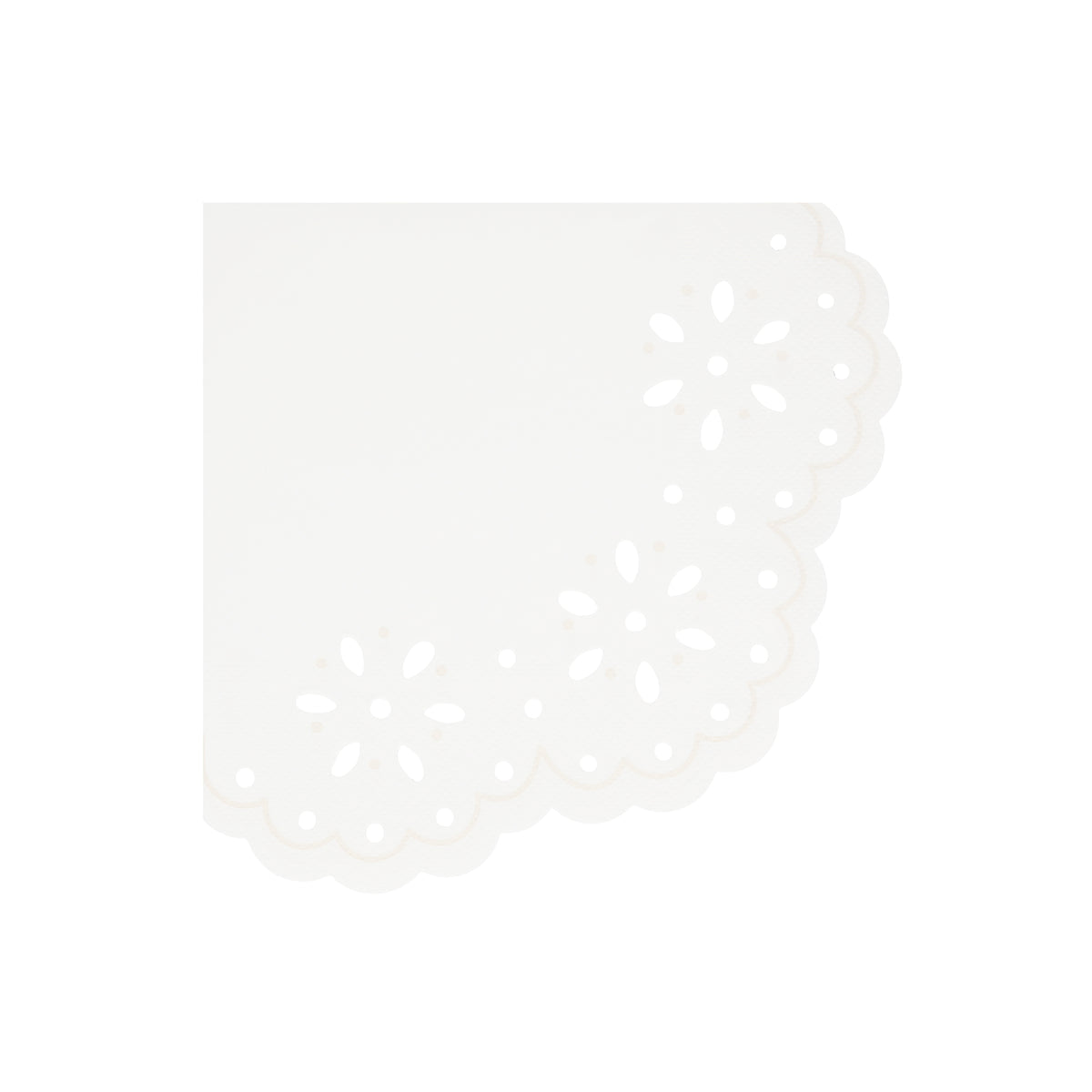 Servilleta grande blonda blanca- pack 16 uds.