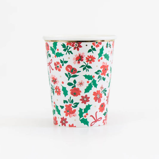 Vasos Ditsy Navidad- pack 8 uds.