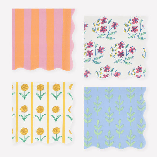Servilletas Estampadas Flora pequeñas – Pack 16 uds