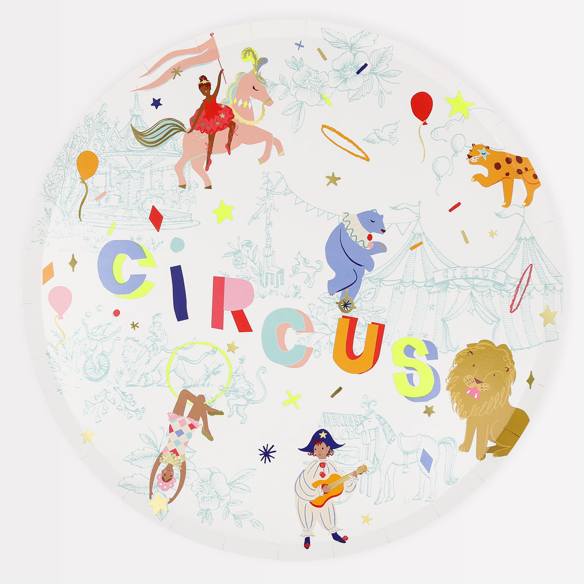 Platos circo grandes- pack 8 uds.
