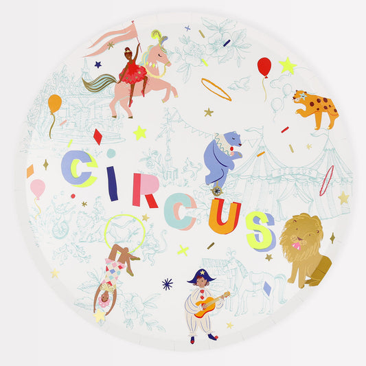 Platos circo grandes- pack 8 uds.