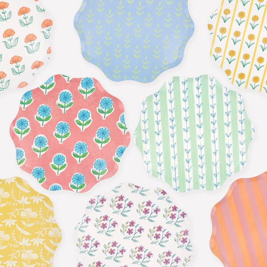 Platos Estampados Flora Grandes – Pack 8 uds