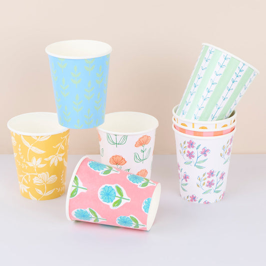 Vasos Estampados Flora – Pack 8 uds