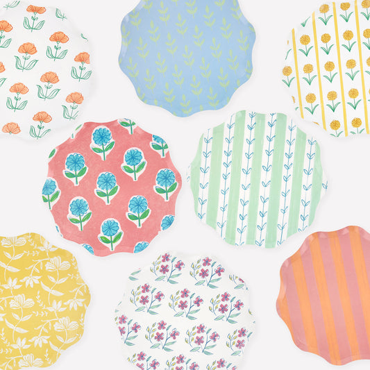 Platos Estampados Flora Pequeño – Pack 8 uds