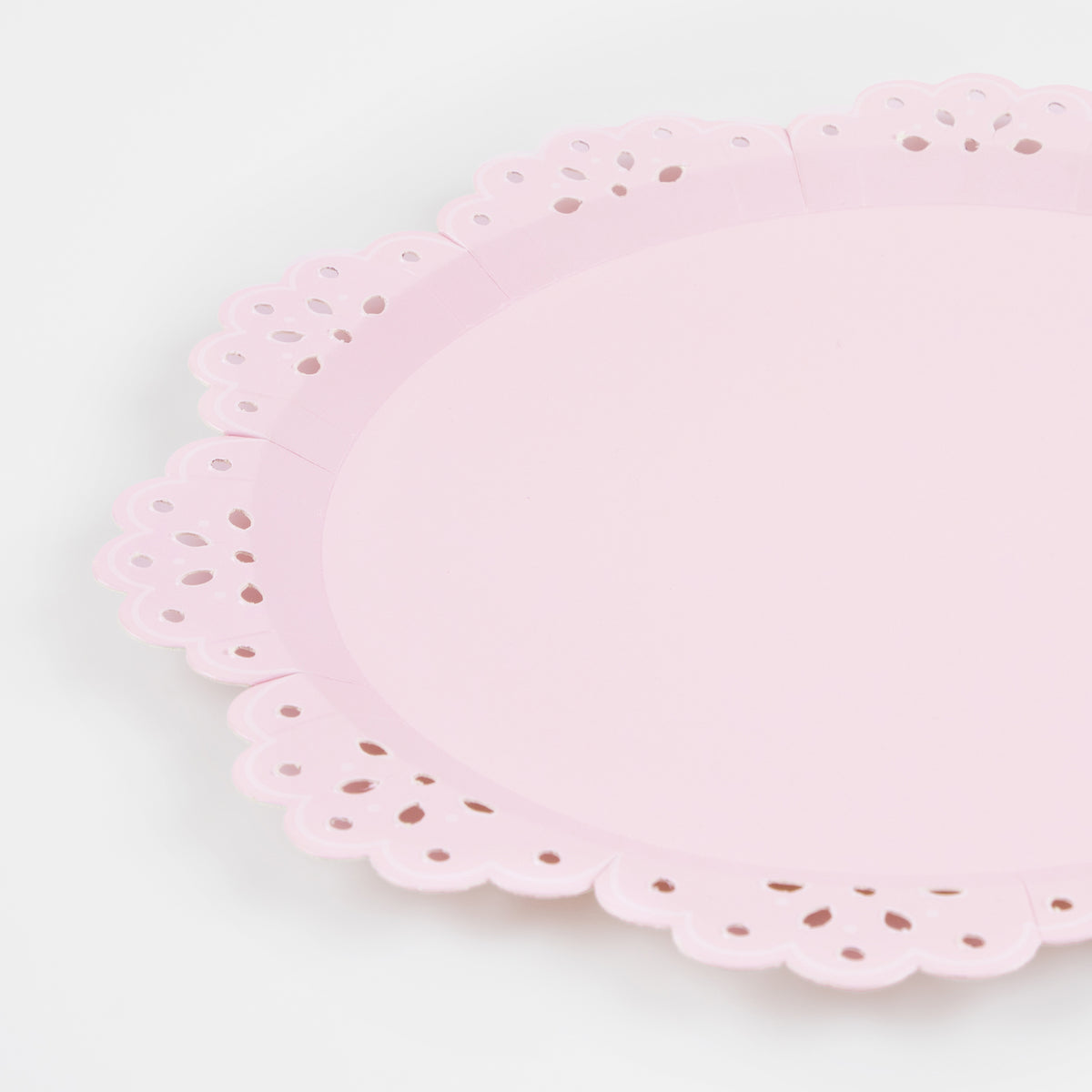Plato blonda rosa grande – Pack 8 uds.