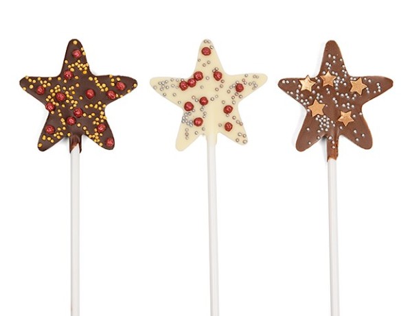 Piruleta de chocolste estrella