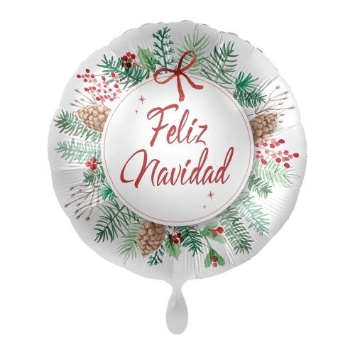 Globo foil redondo -Feliz Navidad-