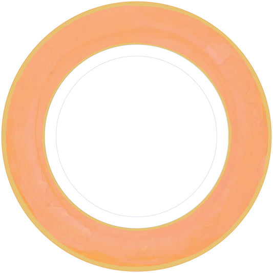 Plato grande blanco con borde melocotón- pack 8 uds.