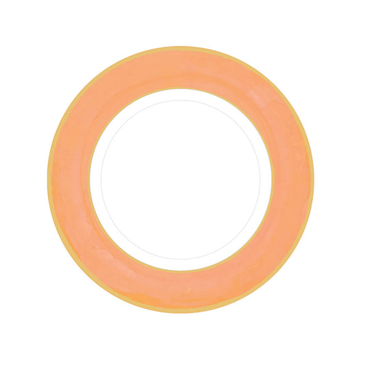 Plato pequeño blanco con borde melocotón- pack 8 uds.
