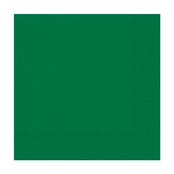 Servilletas lisas verde 25 x 25 cm, Pack 20 u.