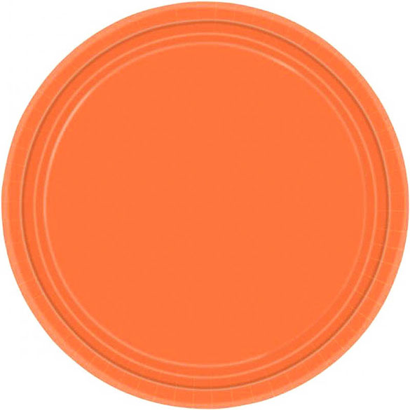 Platos Naranja lisos 23 cm, Pack 8 u.