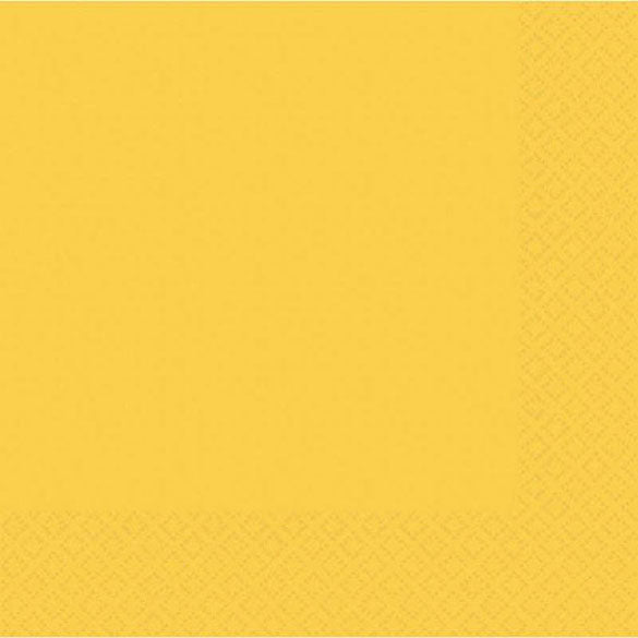 Servilletas lisas amarillas 33 x 33 cm, Pack 20 u.
