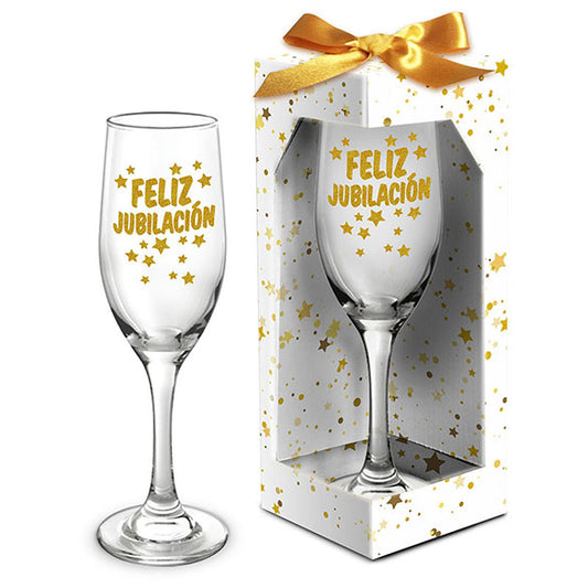 Copa de cristal Feliz Jubilación