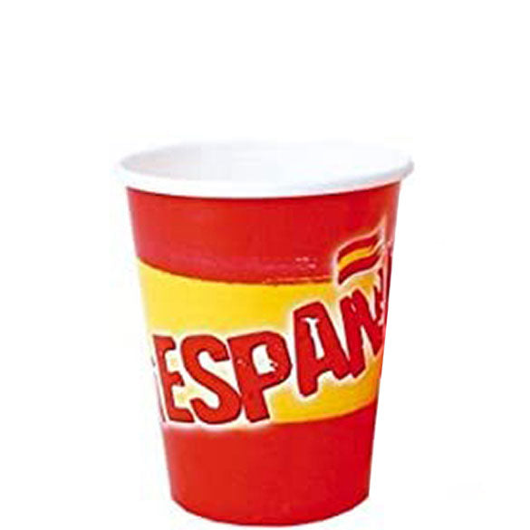 Vasos Bandera de España 200 ml, Pack 8 u.