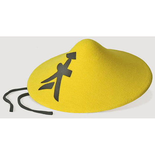 Sombrero oriental amarillo de fieltro