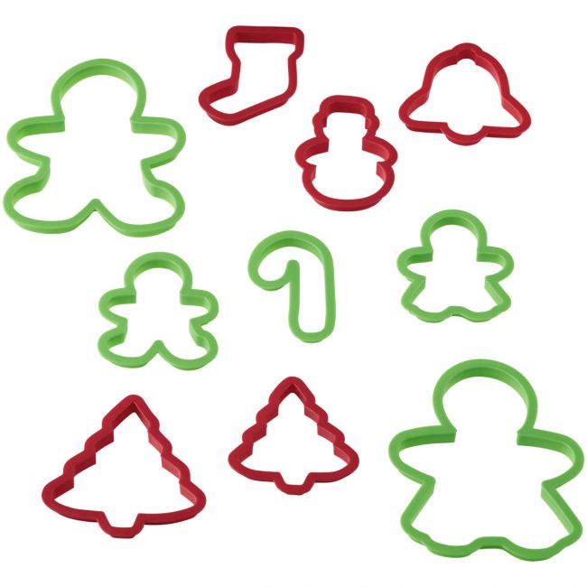 Set de cortadores de galletas navideñas - pack 10 uds.