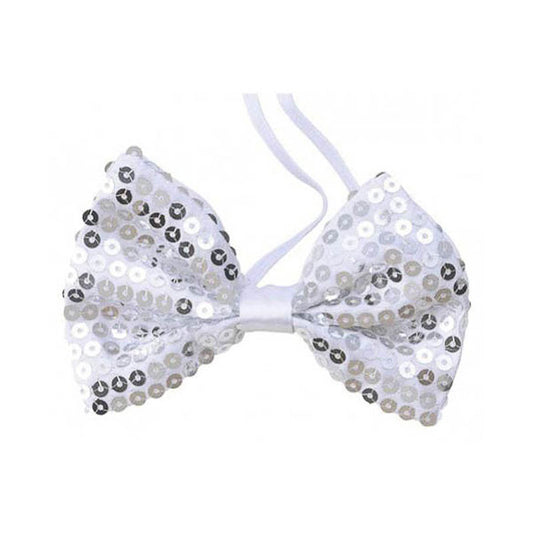 Pajarita Plata satén lentejuelas