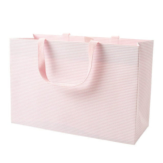 Bolsa de regalo rayas rosa y blanco grande