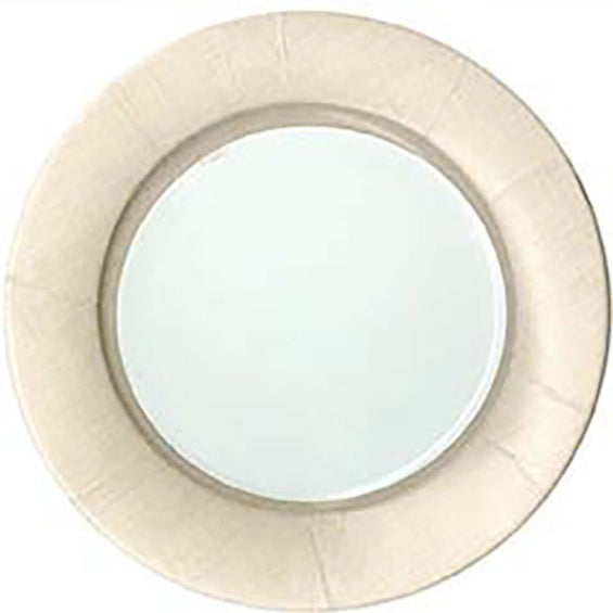 Platos blancos borde de lino beige 27 cm, Pack 8 u