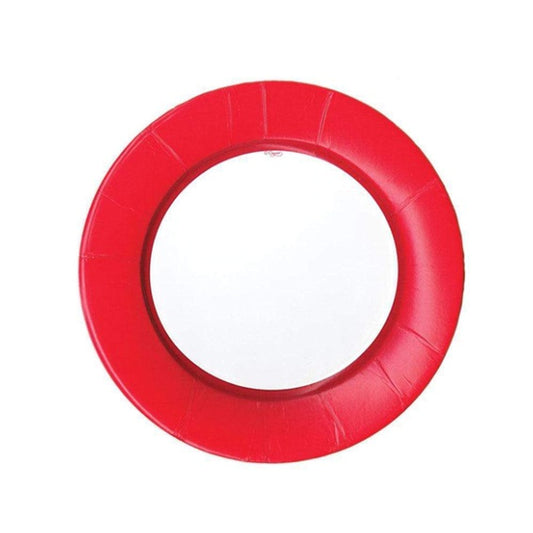 Platos blancos borde de lino rojo 20 cm, Pack 8 u.