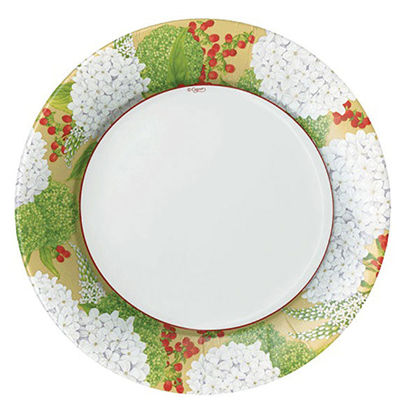 Platos Hortensia Navidad 26 cm, Pack 8 u.