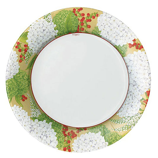 Platos Hortensia Navidad 26 cm, Pack 8 u.