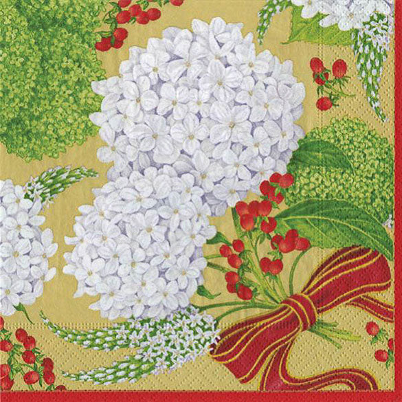 Servilletas Hortensia Navidad 33 x 33 cm, Pack 20 u.