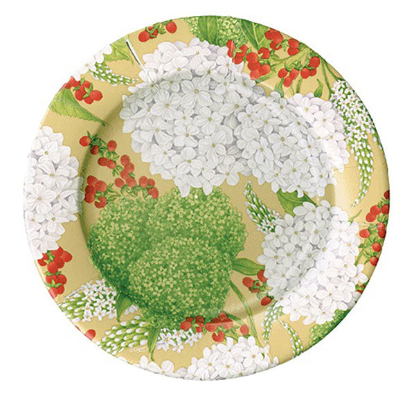 Platos Hortensia Navidad 18 cm, Pack 8 u.