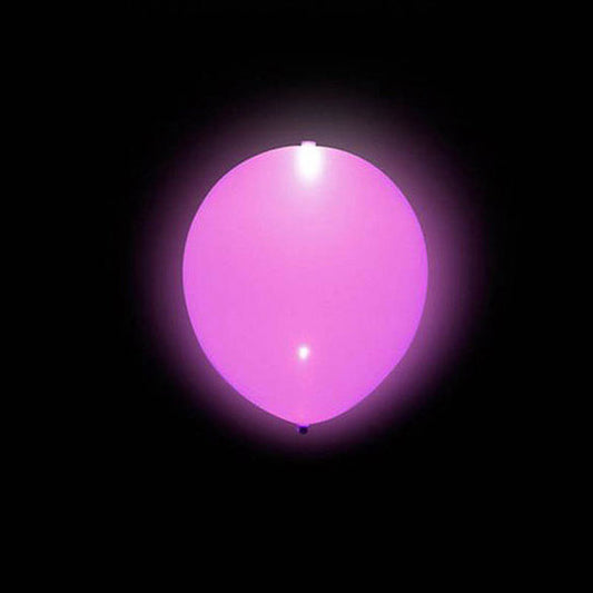 Globos de látex con luz Led color Rosa, Pack 5 u.