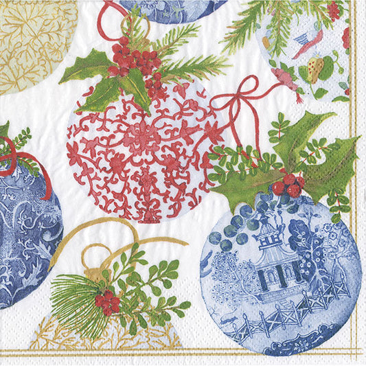 Servilletas Ornamentos Navidad 25 x 25 cm, Pack 20 u.