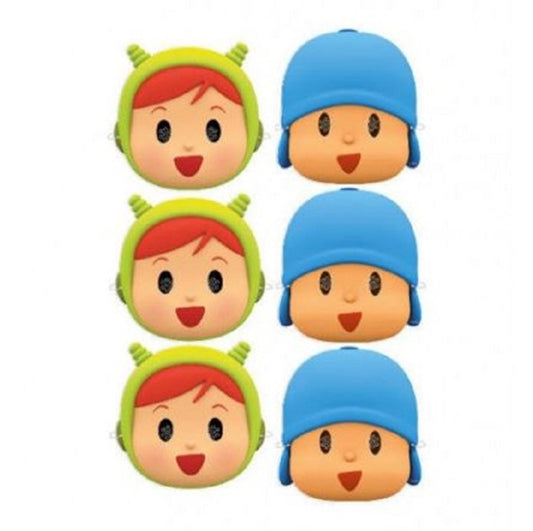 Caretas Pocoyo y Nina cartón, Pack 6 u.