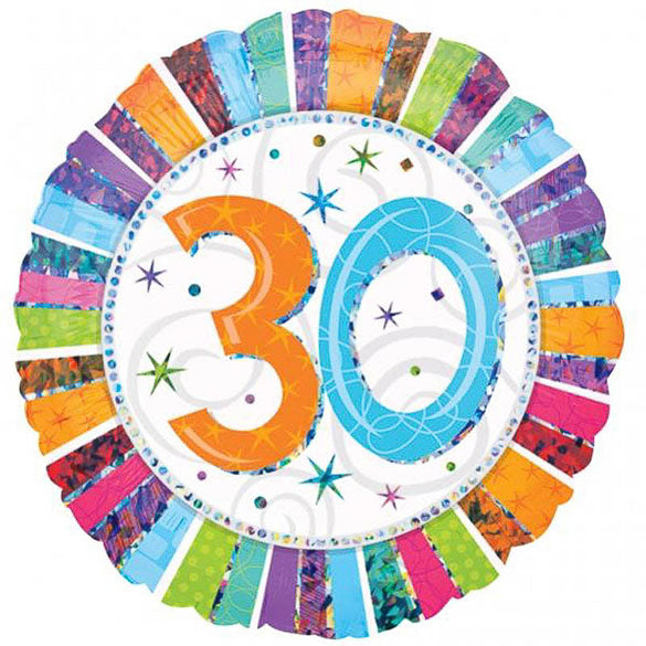 Globo 30 años multicolor