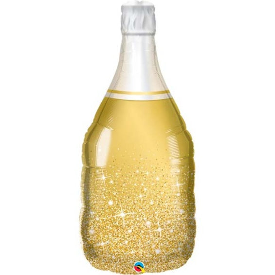 Globo Botella de Champagne burbujeante oro