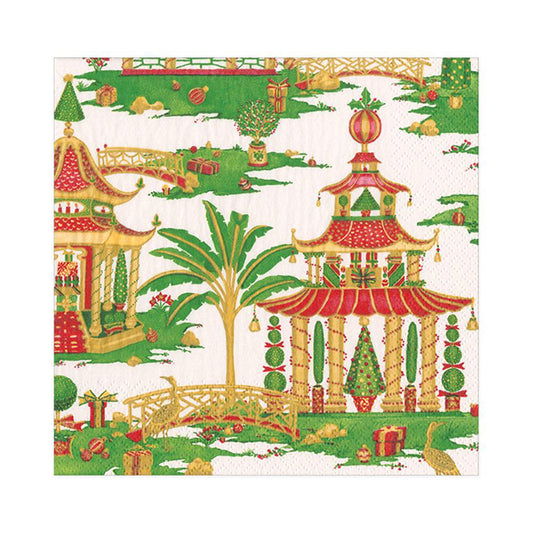 Servilletas Pagodas Navideñas 33 x 33 cm, Pack 20 u.