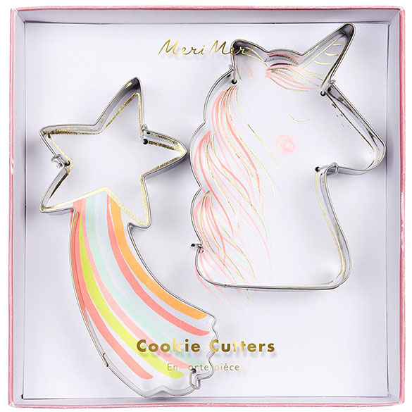 Cortadores de galletas con forma de Unicornio y Estrella, Set 2 u.