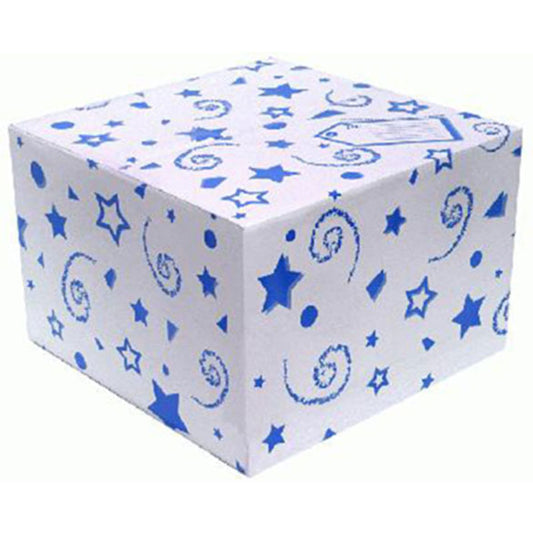 Caja para globo blanca con lunares azules